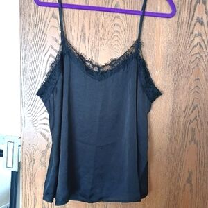 Wild Fable XXL black satin camisole tank top with adjustable straps